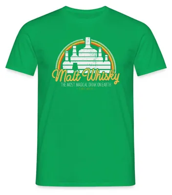 Produktbild von Spreadshirt Malt Whisky Für Whisky-Fans Männer T-Shirt, M, Kelly Green