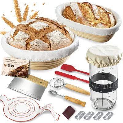 Productafbeelding van Complete Starterset voor Zuurdesem met Gaarmanden en Bakaccessoires