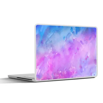 Produktbild von MuchoWow® Laptop Aufkleber Sticker Cover Aquarell - Lila - Abstrakt - Blau 36.5x27.5 cm - Laptop-Sticker