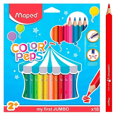 Produktbild von Maped 834012 my first Dreikant-Buntstift COLOR PEPS JUMBO 18er Etui für Kinder
