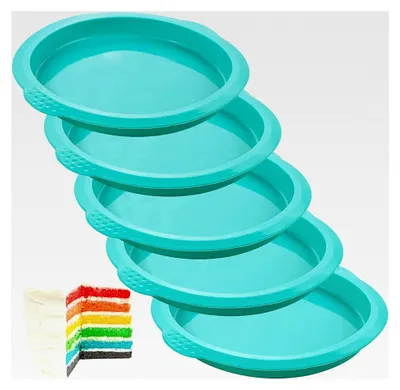 Produktbild von Silikon Kuchenform Set Runde Backformen 5 Stück 15 cm