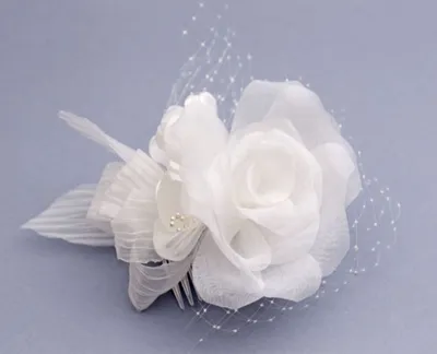 Produktbild von Haargesteck Hochzeitsgesteck Blume creme ivory Steckkamm Art. 249