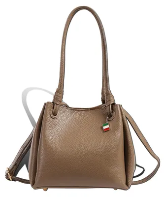 Produktbild von Florence Damen Schultertasche Tasche dunkelbeige taupe Leder Größe 22x17x18 D2OTF867I6