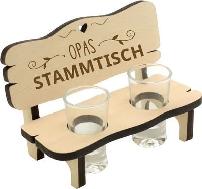 Produktbild von Schnapsbank mit 2 Gläsern Opas Stammtisch