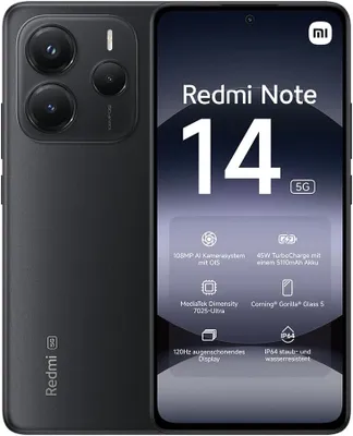 Zdjęcie produktu dla Xiaomi Redmi Note 14 5G Smartphone 8GB/256GB Czarny z Ładowarką