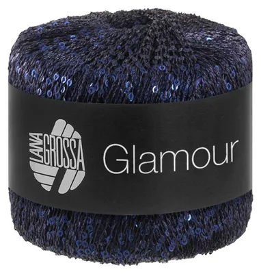 Produktbild von Lana Grossa GLAMOUR 25 g Beilaufgarn mit Pailletten für funkelnde Akzente 115 m Farbe 005 - Nachtblau