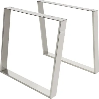 Zdjęcie produktu dla ML-Design B-goods zestaw 2 prowadnic do stołu 80GRAD pochylenie, 75x72 cm, srebrny, profil 8x2 cm, pochylone nogi stołu, metalowe prowadnice meblowe, pochylona stalowa rama stołu