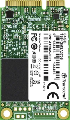 Zdjęcie produktu dla Transcend TS64GMSA370S, 64 GB, mSATA, 520 MB/s, 6 Gbit/s