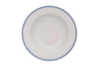 Obrázok produktu pre Thun 1794 Opal, hlboký tanier, 22 cm, český porcelán, biela čipka, modrý okraj, Thun