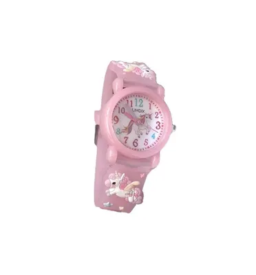 Produktbild von LIMDIX Quarzuhr Kinderuhr Unicorn Einhorn 3D Silikonarmband Rosa Pink Kids Armbanduhr