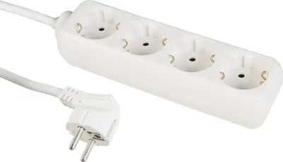 Produktbild von 4-fach Steckdosenleiste weiß, 1,5m Zuleitung - max 3600W - Kindersicherung