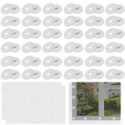 Imagen del producto de Juego de 40 fijaciones autoadhesivas para mosquiteras de ventanas, ideales para redes antiinsectos