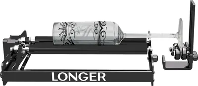 Zdjęcie produktu dla Zestaw obrotowy LONGER, 6-biegowy wałek obrotowy, średnica grawerowania 6-200 mm, obracany o 360°, do Atomstack Sculpfun XTOOL NEJE itp.
