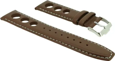 Produktbild von Jacques Lemans Serie 200 | Uhrenarmband Leder braun Lochmuster 1-2041D