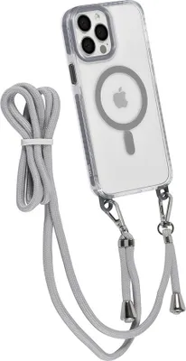 Immagine prodotto di Custodia posteriore TUNIQ per iPhone 13 Pro Max - cordino da collo - Magsafe - Grigio
