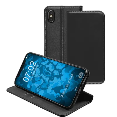 Produktbild von PhoneNatic Kunst-Lederhülle kompatibel mit Apple iPhone Xs Max - Book-Case schwarz