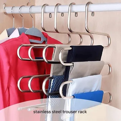 Produktbild von Kleiderbügel aus Edelstahl *2 - Raumsparend, antischleudernd. Diese Kleiderbügel aus Edelstahl sind ideal für die Aufbewahrung von Hosen, Jeans, Schals und anderen Kleidungsstücken.