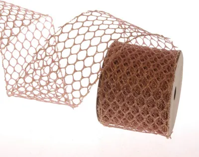 Produktbild von Weihnachtsband "Glitzerwabe" Gitterband gedrahtet - roségold - 77107-63-10-02