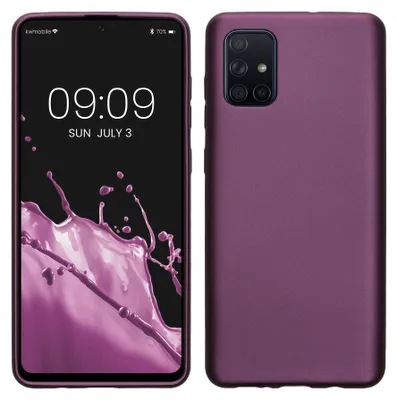 Produktbild von kwmobile Handyhülle für Samsung Galaxy A71 Hülle - Silikon Case metallisch schimmernd - Schutzhülle Cover - Metallic Lavendel