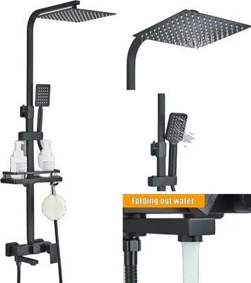 Produktbild von Badezimmer-Duschset, 3-Wege-Funktionalität, höhenverstellbar, 3 Wege schwarz B