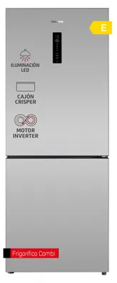 Kühl-Gefrierkombination 417 l, Edelstahl, Inverter, Türdisplay, silber
