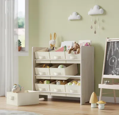Produktbild von SONGMICS Kinderregal, Spielzeugregal, 9 Aufbewahrungsboxen aus Vliesstoff