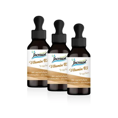 Produktbild von Nimm 3, zahl 2 Aktion Liposomale Vitamin B3 Tropfen hochdosiert - 500mg Vitamin B3 (Nicotinamid / Niacinamid / Niacin) pro Tag