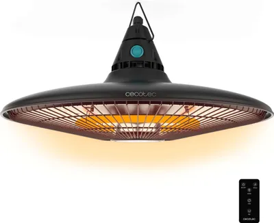 Produktbild von Cecotec ReadyWarm 1500, Elektrischer Halogen-Raumheizer, Halogen gas, IP55, Draußen, Zimmerdecke, Schwarz
