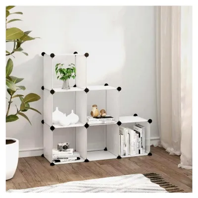Produktbild von Regalsystem mit 6 Würfeln aus transparentem PP, platzsparendes Schuhregal