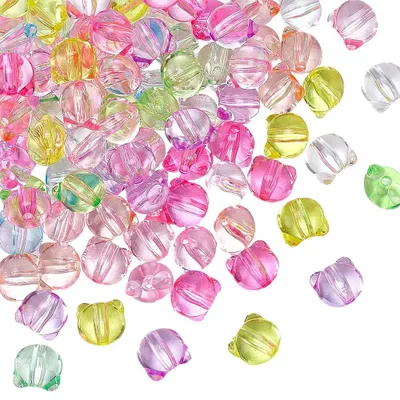 Acryl-Bärenperlen 100 Stück durchsichtig bunt für DIY-Schmuck