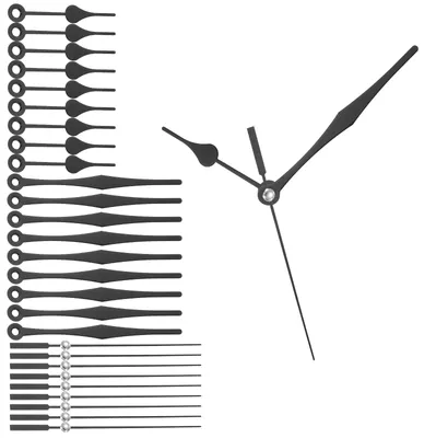 10er-Set Uhrzeiger aus Aluminium, schwarz, 3,62 Zoll