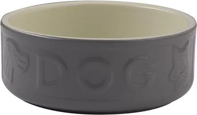 Obrázok produktu pre Keramický košík pre psov s nápisom, sivý, 15 cm