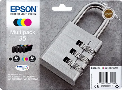Immagine prodotto di Epson 35 Multipack - confezione da 4 - nero, giallo, ciano, magenta - originale - blister - cartuccia d'inchiostro (C13T358640)