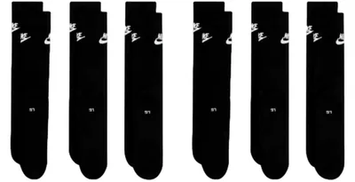 Produktbild von 6 Paar NIKE DX5025 Essential CREW Socken Damen, Herren, Unisex Sportsocken - Farbe: Schwarz - Größe: 38-42
