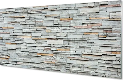 Produktbild von Glasbilder 120x60 Wandkunst Steinwandstruktur