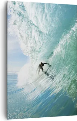Produktbild von Bild auf Leinwand - Leinwandbild - Einteilig - Abenteuer surfer welle ozean - 80x120cm - Wand Bild - Wanddeko - Wandbilder - Leinwanddruck - Wanddekoration - Leinwand bilder - Wandbild - PA80x120-2541
