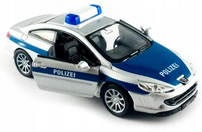 Produktbild von Welly Peugeot 407 Polizei Modellauto Metall 1:34