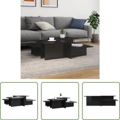 Produktbild von The Living Store Couchtische 2 Stk. Hochglanz-Schwarz Holzwerkstoff
