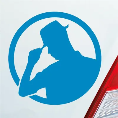 Produktbild von Auto Aufkleber Gentleman Mann Man Tuning JDM 10x10 cm Hellblau Sticker Heckscheibenaufkleber