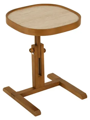 Produktbild von Skye Decor, Beistelltisch (3 Stück), Walnuss & Travertin, 42 cm, 100% Buchenholz