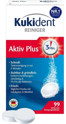 Image de Kukident 1030010001 Kukident Aktiv Plus Gebissreiniger-Tabs 99 Stück