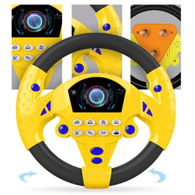 Immagine prodotto di Volante elettrico di simulazione con luci e suoni - giocattolo educativo per lo sviluppo della prima infanzia, perfetto regalo di compleanno per bambini
