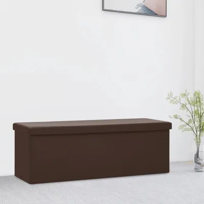 Obrázek produktu pro The Living Store Skládací lavice s úložným prostorem Hnědé PVC