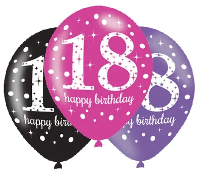 18. Geburtstag Latexballons, 6 Stück, 18 Zoll, bunt