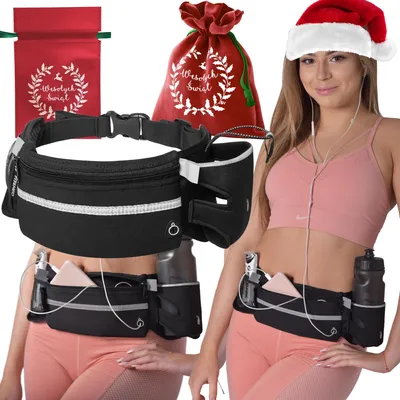 Produktbild von Fit4med | Laufgürtel - Schwarz - 120 X 13 Cm - Trinkgürtel - Handyhalterung
