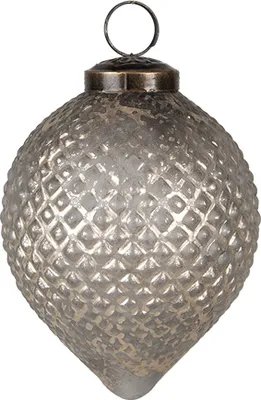Image de Clayre & Eef Boule de Noël Ø 8x10 cm Gris Verre doré