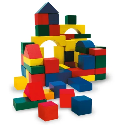 Immagine prodotto di Marionette Wooden Toys blocchi da costruzione in legno - giocattoli da 2 anni - 100 pezzi - in contenitore - rosso, giallo, verde e blu