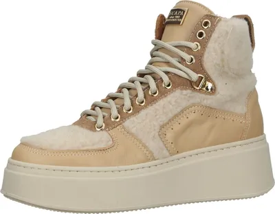 Produktbild von Leder Plateau Sneaker mit Schnürung, gepolsterter und herausnehmbarer Decksohle
