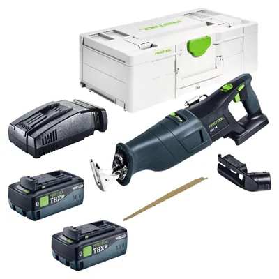 Image de Scie sabre sans fil Festool RSC 18 EB-Basic 18 V Brushless + 2 batteries 8,0 Ah + chargeur rapide + Systainer