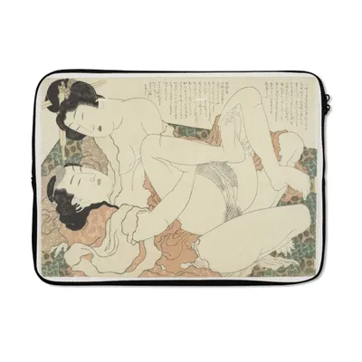 Produktbild von MuchoWow® Laptop Hülle 14 ZollLiebespaar - Gemälde von Katsushika Hokusai Laptoptasche - Laptoptasche - Stoßsicher - Schutzhaube